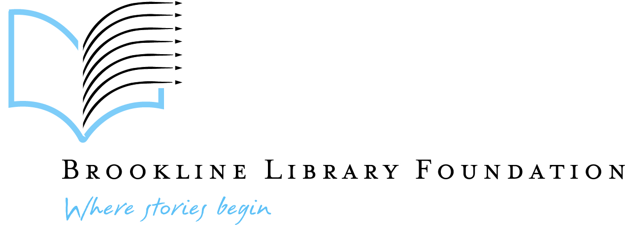 brookline library foundation logo 2 color (open book blue)