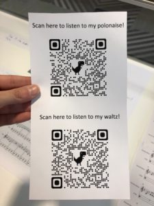 QR codes to Jack's music pieces