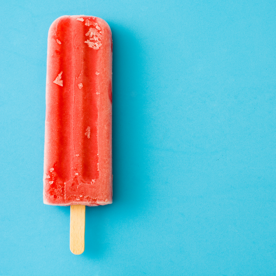 popsicle on blue background