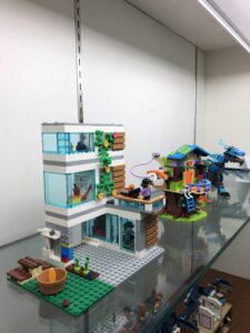 A collection of structures made of LEGOs