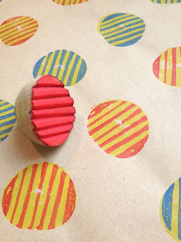 Stamps using painted potatoes