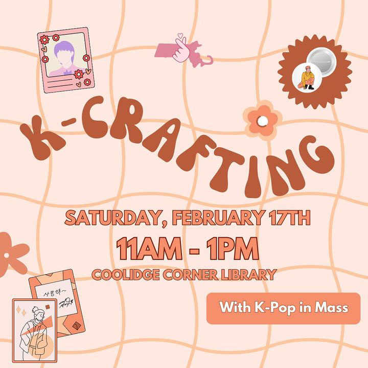 Social media square that says K-Crafting and the date, time, and details of the event
