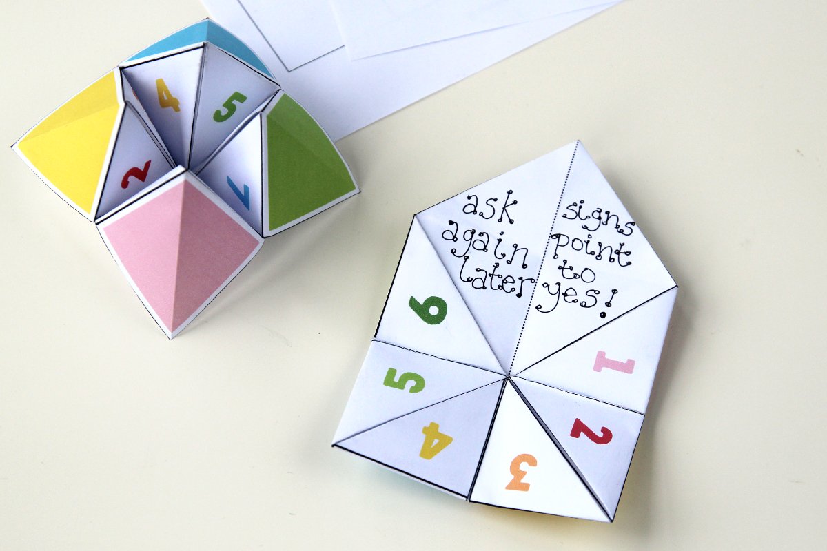 Origami fortune tellers