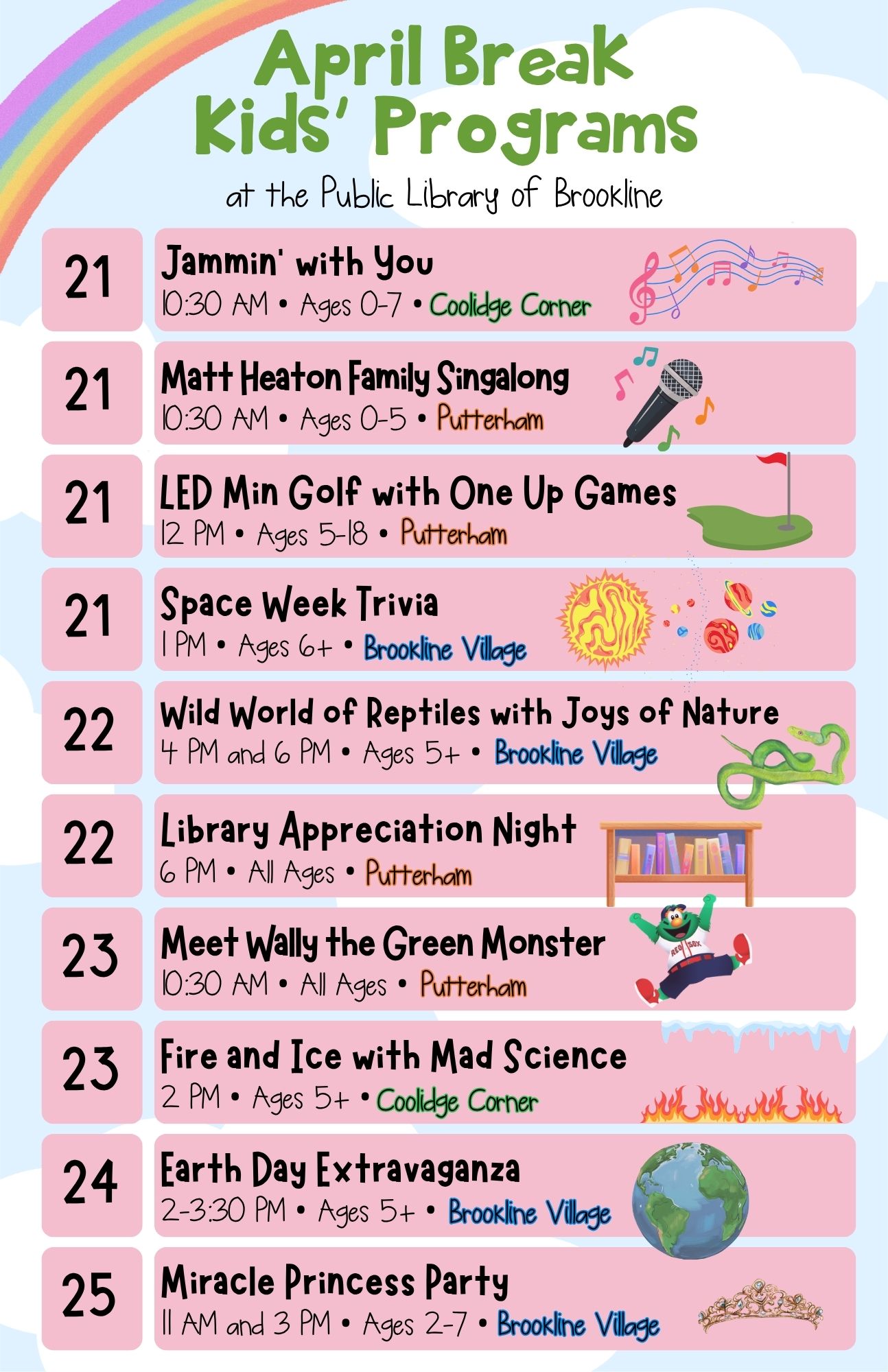 April Break programs