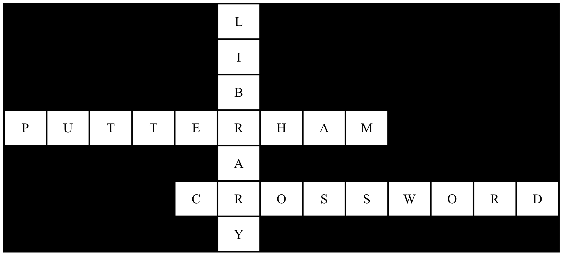 PDF file of a crossword featuring Putterham Library facts